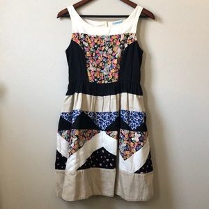 Anthropologie Patchwork Fit and Flare Dress